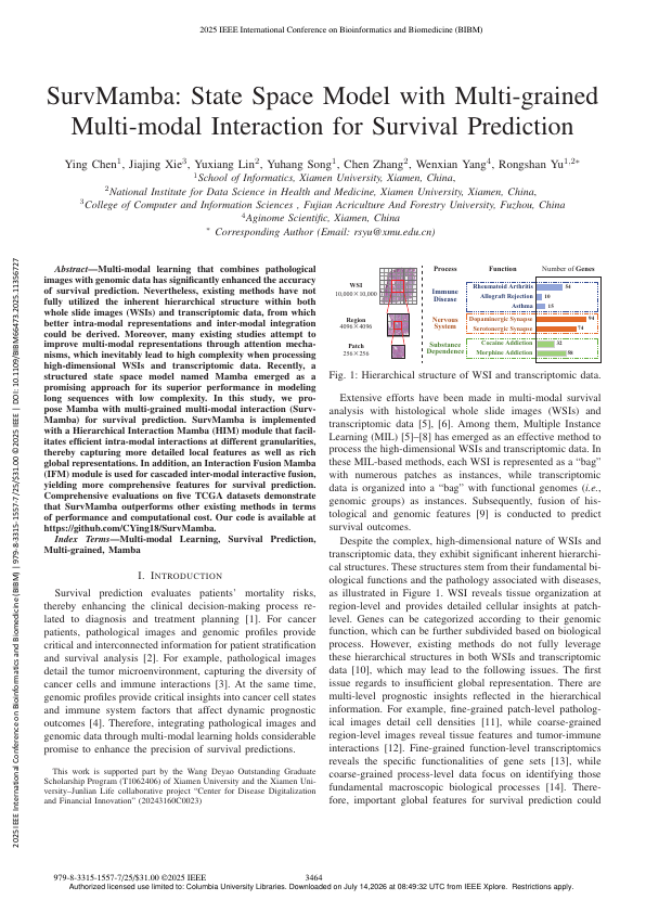 SurvMamba: State Space Model with Multi-Grained Multi-Modal Interaction for Survival Prediction